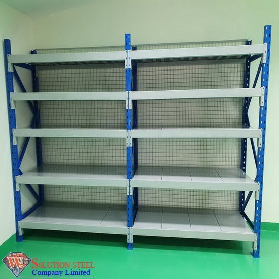 Medium Rack ปูไม้อัด แผ่นเหล็ก - ศูนย์รวมชั้นวางสินค้าอุตสาหกรรม - ดับบลิวพี อินเตอร์ (1974)
